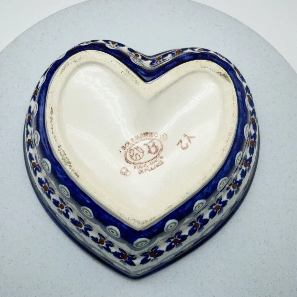 Boleslawiec Pottery Heart Shaped Bowl 6
